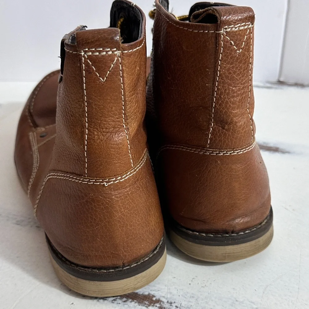 Crevo Tan Leather Lace-Up Boots Mens‎ size 13 Carmel color (SS6)
